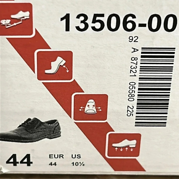 Rieker men shoes,black,NEW,leather cap Oxford size  11.5, reg 170$ - Picture 9 of 15